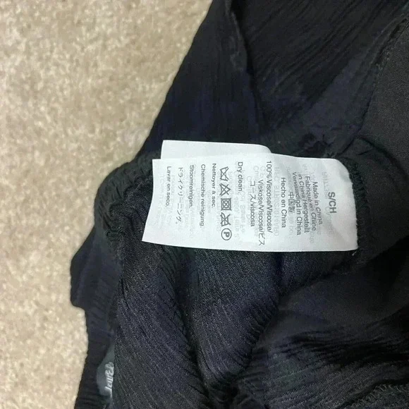 Madewell Pants Black Floral Women's Size Small Elastic Waist - Picture 9 of 10